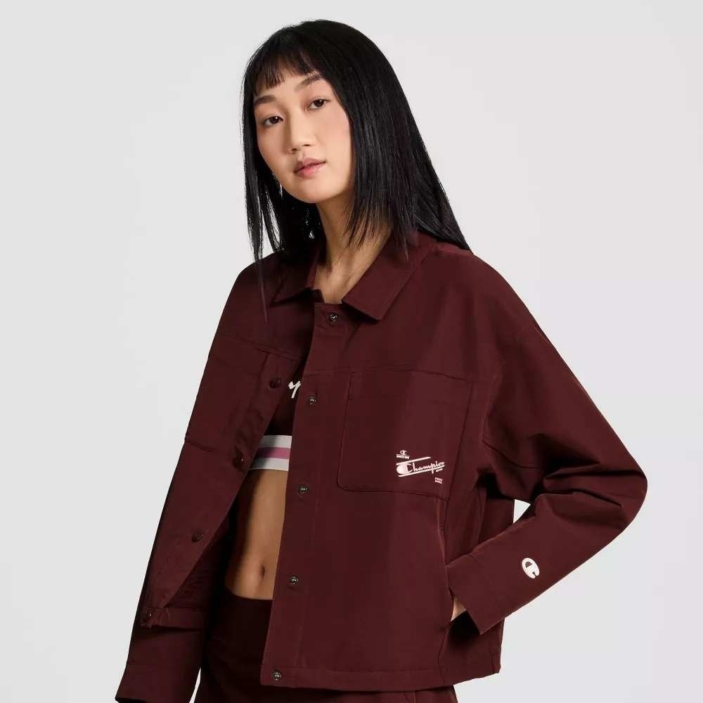 Champion Women's Snap Front Top Maroon S – New With Tags